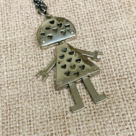 Silver Robot Girl Long Necklace - Picture 4 of 4